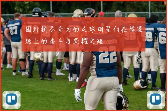 国外拼尽全力的足球明星们在绿茵场上的奋斗与荣耀之路